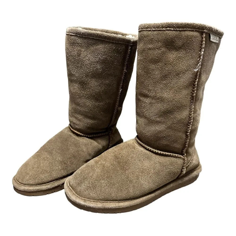 Bearpaw 5 youth brown suede winter mid calf fleece lined boots